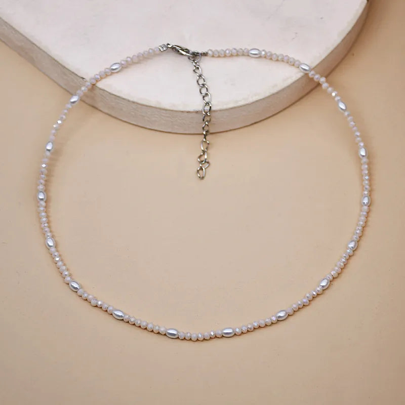 1 Piece Ethnic Style Pearl Artificial Crystal Alloy Beaded Women'S Necklace