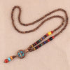 1 Piece Ethnic Style Round Wood Soft Clay Copper Beaded Unisex Necklace