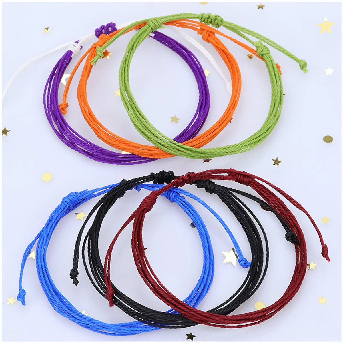 Ethnic Style Waves Wax Line Knitting Unisex Bracelets