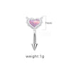 1 Piece Eyebrow Studs Sexy Sweet Heart Shape 316 Stainless Steel  Copper Plating Inlay Acrylic White Gold Plated