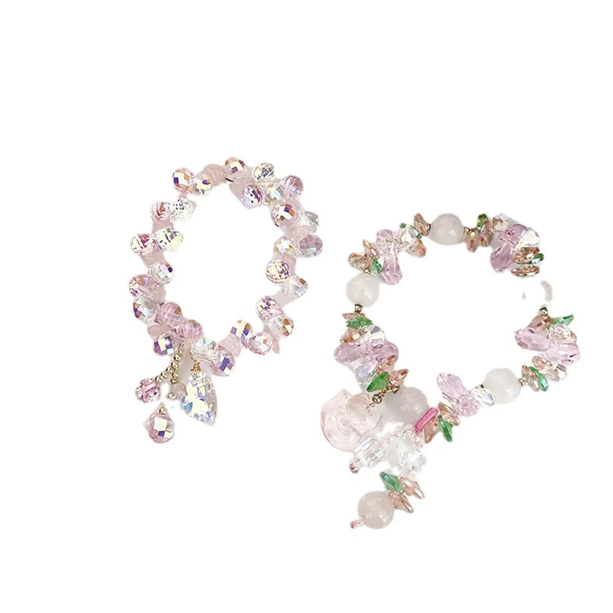 1 Piece Fairy Style Gourd Artificial Crystal Natural Stone Beaded Women's Bracelets