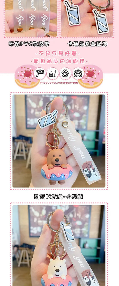 1 Piece Fashion Animal Rubber Unisex Bag Pendant Keychain