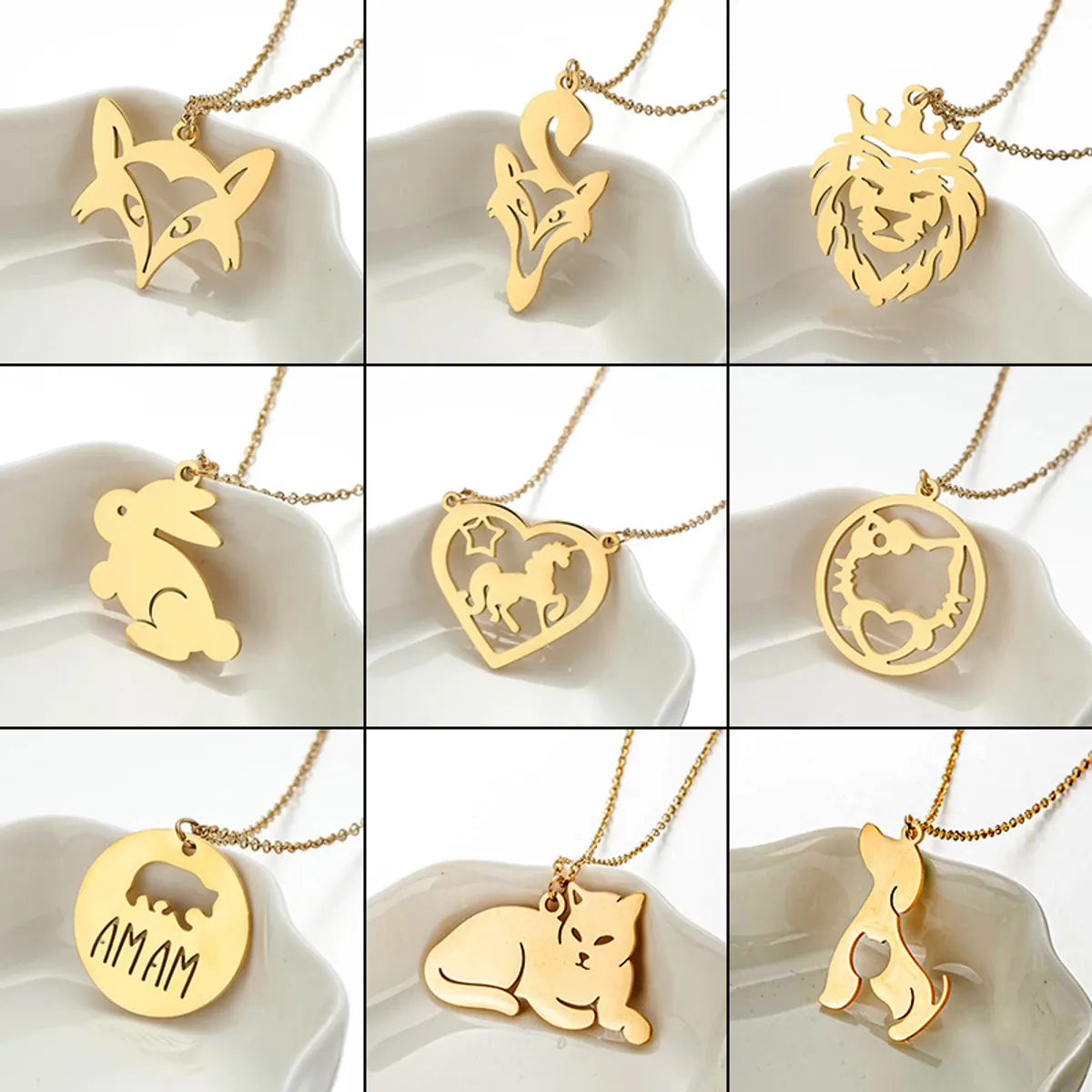 Titanium Steel Fashion Plating Animal Necklace