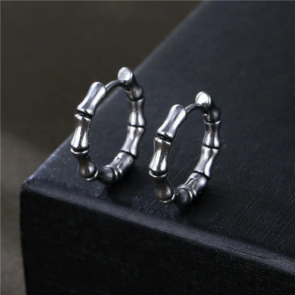 1 Piece Fashion Bamboo Titanium Steel Plating Men'S Earrings