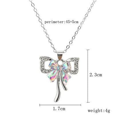 1 Piece Fashion Bow Knot Alloy Plating Inlay Zircon Women's Pendant Necklace