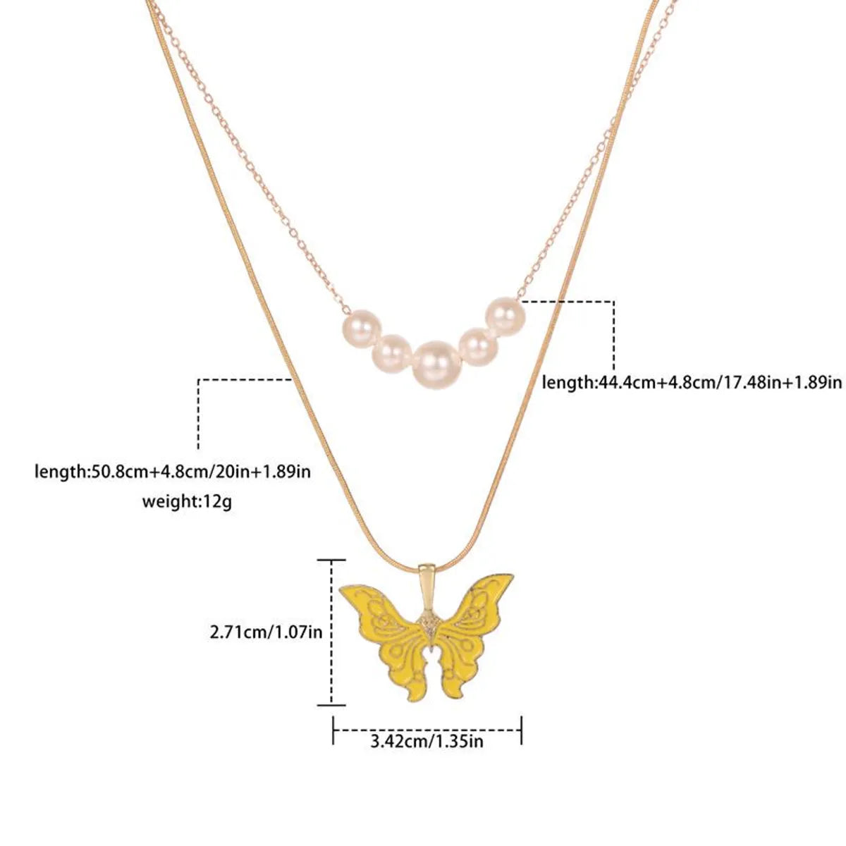 1 Piece Fashion Butterfly Alloy Pearl Women'S Layered Necklaces