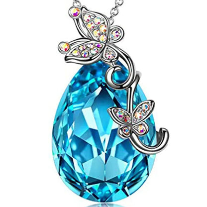 1 Piece Fashion Butterfly Alloy Plating Rhinestones Women'S Pendant Necklace