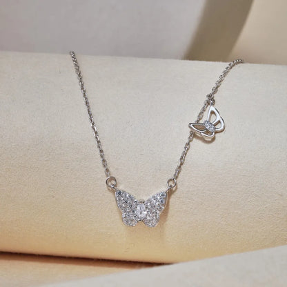 1 Piece Fashion Butterfly Sterling Silver Plating Inlay Zircon Necklace