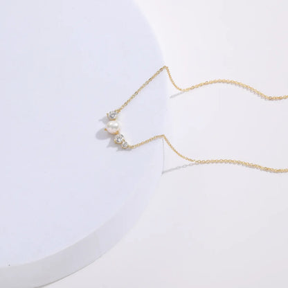 1 Piece Fashion Classic Style Commute Simple Copper Plating Copper Zircon Necklace