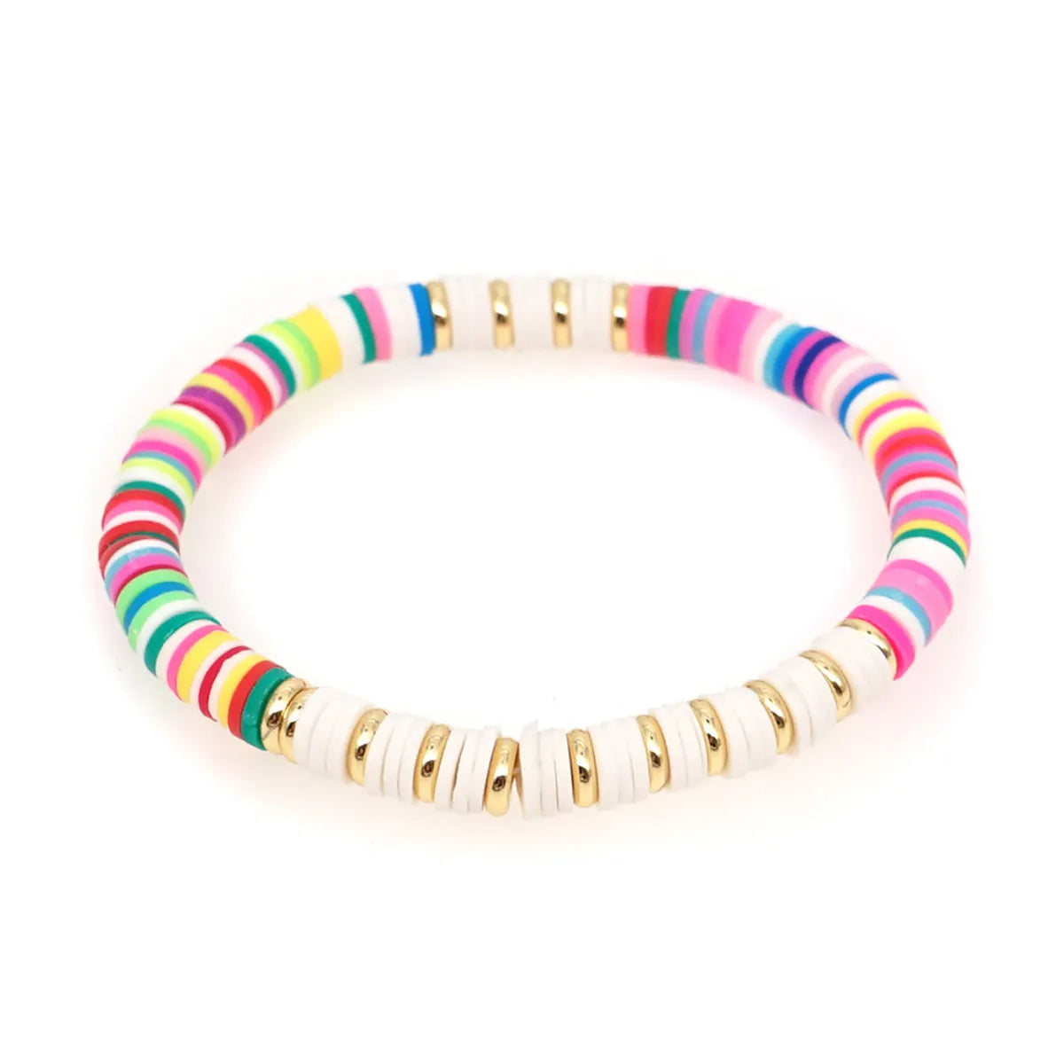 1 Piece Fashion Color Block Stainless Steel Soft Clay Beaded Women's Bracelets