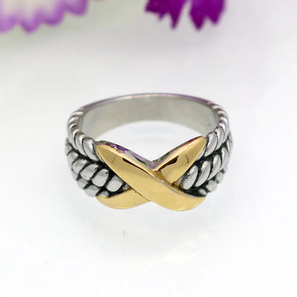 Wholesale Jewelry Fashion Color Block 304 Stainless Steel 18K Gold Plated Plating Rings