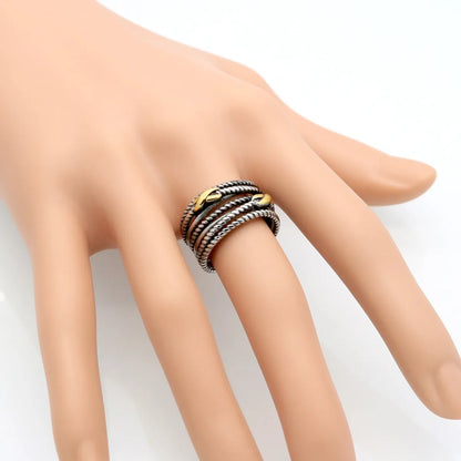 1 Piece Fashion Color Block Titanium Steel Plating Rings