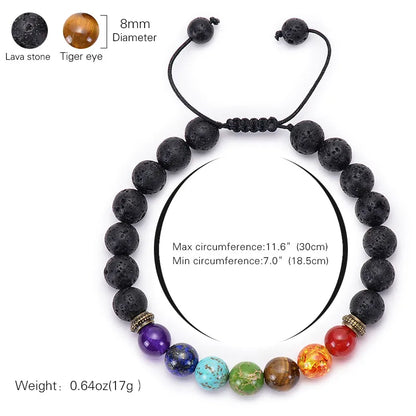 1 Piece Fashion Colorful Natural Stone Beaded Unisex Bracelets