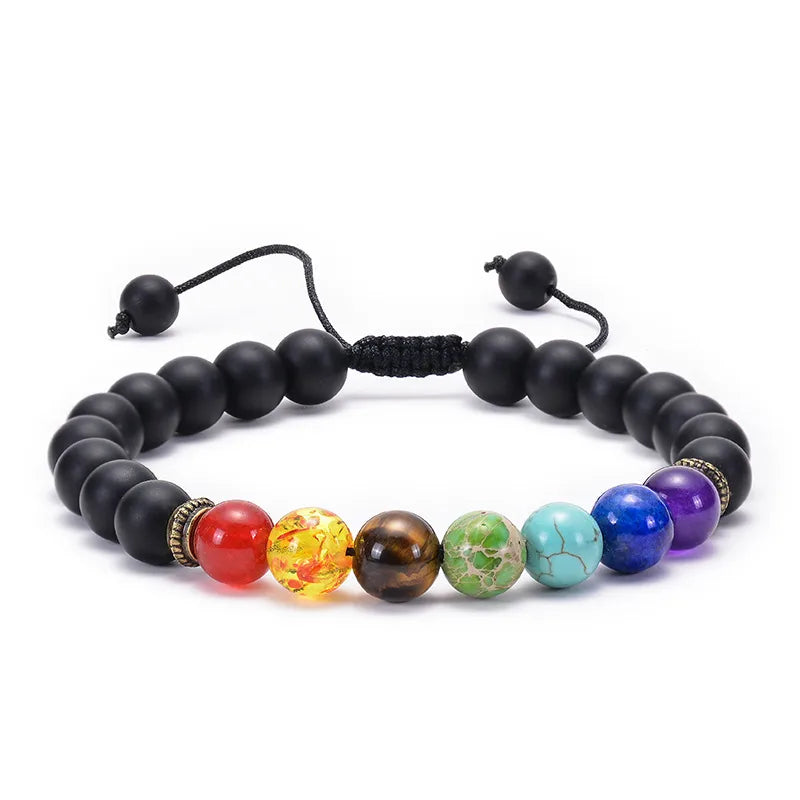 1 Piece Fashion Colorful Natural Stone Beaded Unisex Bracelets