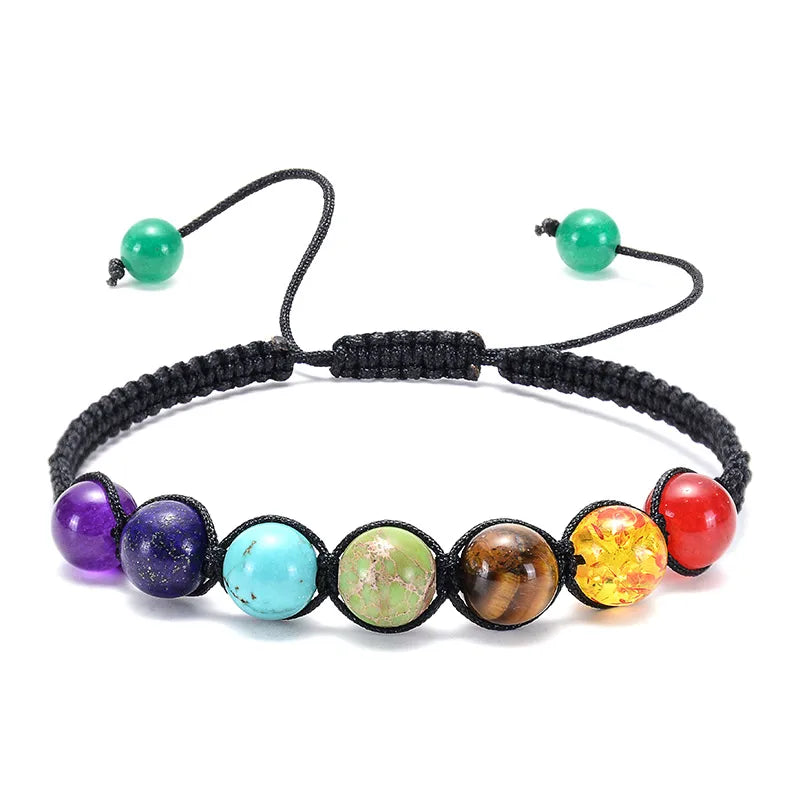 1 Piece Fashion Colorful Natural Stone Beaded Unisex Bracelets