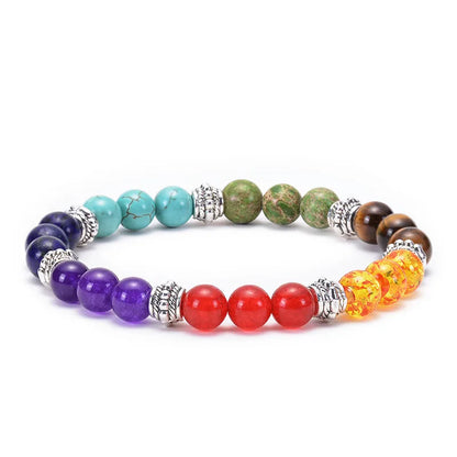 1 Piece Fashion Colorful Natural Stone Beaded Unisex Bracelets