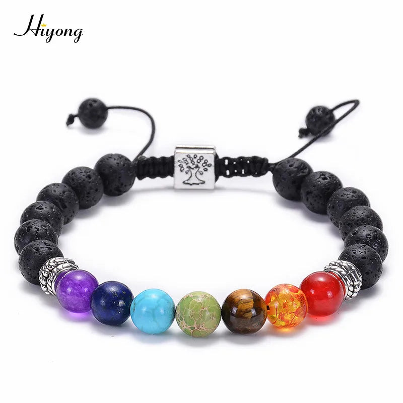 1 Piece Fashion Colorful Natural Stone Beaded Unisex Bracelets