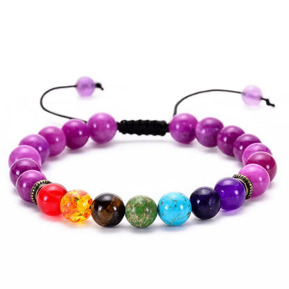 1 Piece Fashion Colorful Natural Stone Beaded Unisex Bracelets