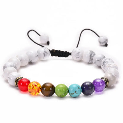 1 Piece Fashion Colorful Natural Stone Beaded Unisex Bracelets