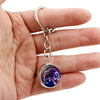 Fashion Constellation Stainless Steel Plating Glass Keychain