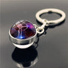 Fashion Constellation Stainless Steel Plating Glass Keychain