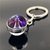 Fashion Constellation Stainless Steel Plating Glass Keychain