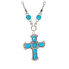 1 Piece Fashion Cross Alloy Inlay Turquoise Women'S Pendant Necklace