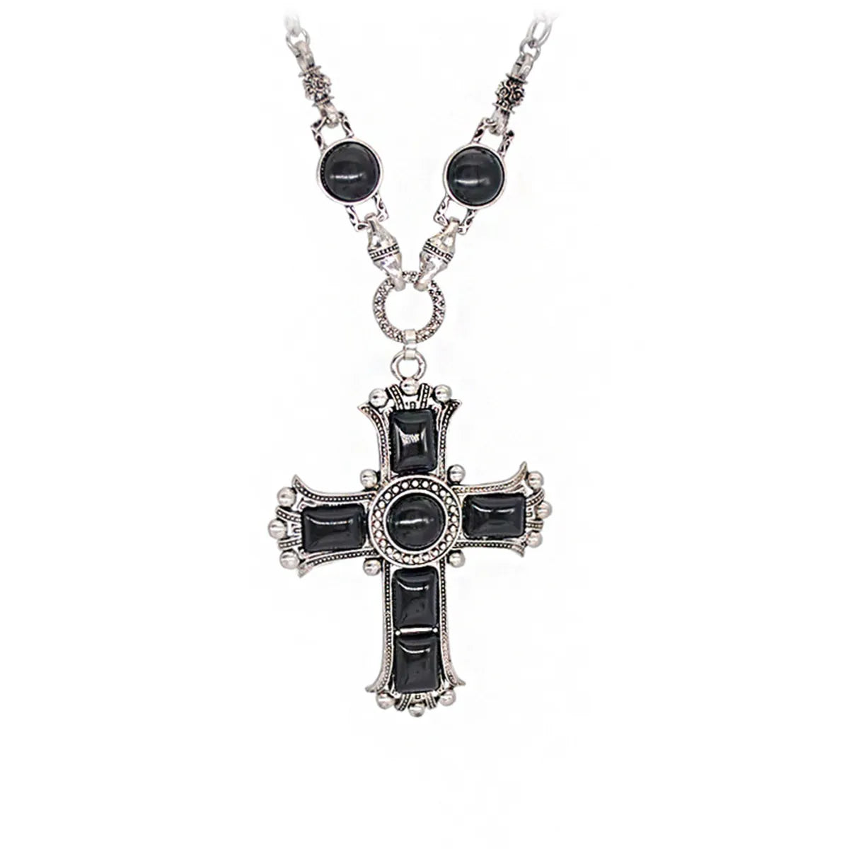 1 Piece Fashion Cross Alloy Inlay Turquoise Women'S Pendant Necklace