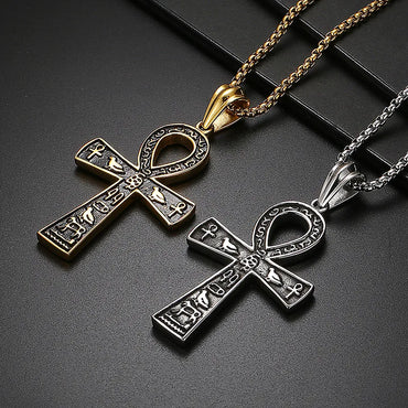 1 Piece Fashion Cross Titanium Steel Plating 18k Gold Plated Men'S Pendant Necklace