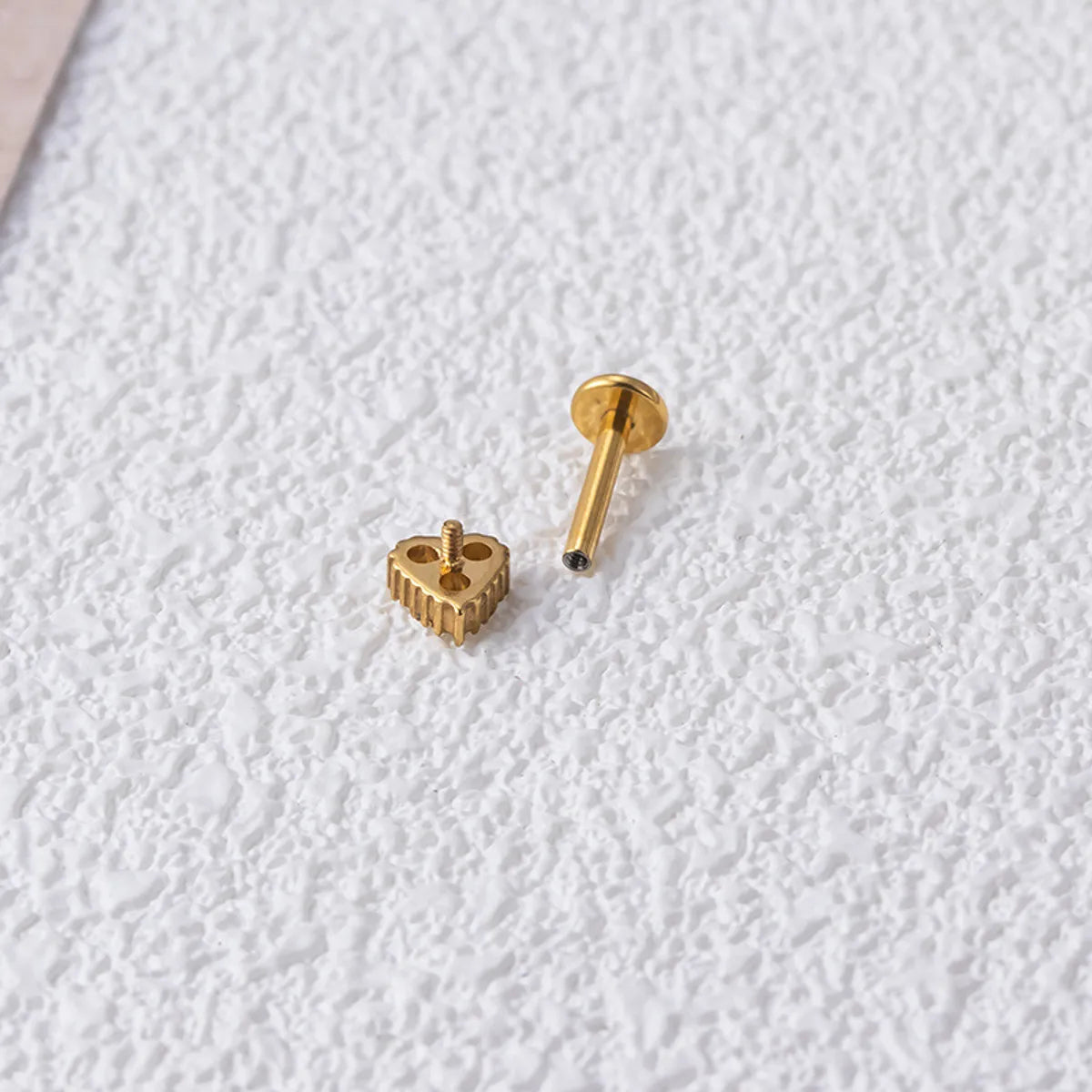 1 Piece Fashion Crown Plating Titanium Steel Zircon Ear Studs