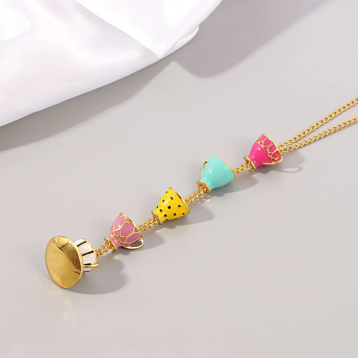 1 Piece Fashion Cup Alloy Plating Rhinestones Women's Necklace