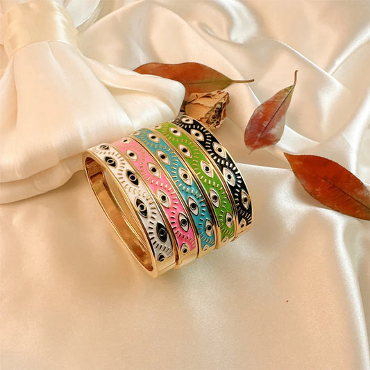 1 Piece Fashion Devil's Eye Copper Plating Bangle