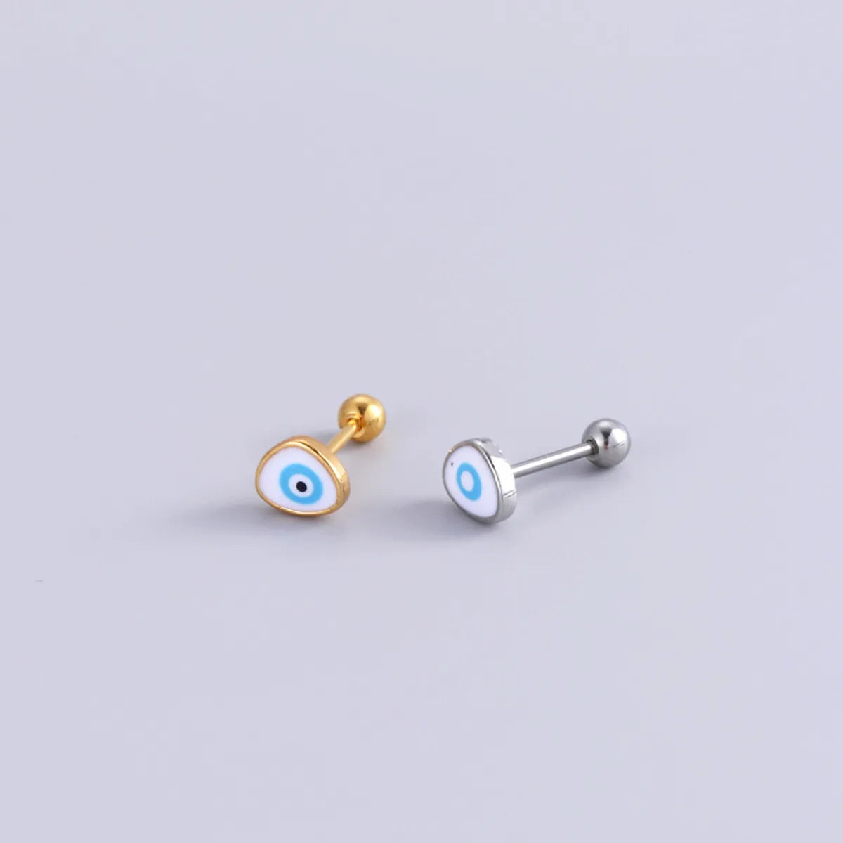 1 Piece Fashion Devil's Eye Flower Metal Inlaid Zircon Ear Studs