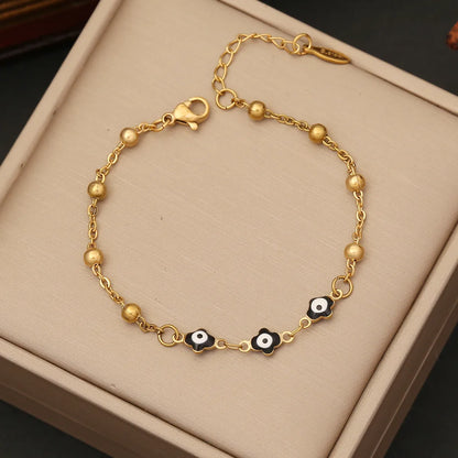 1 Piece Fashion Devil's Eye Heart Shape Stainless Steel Plating Bracelets