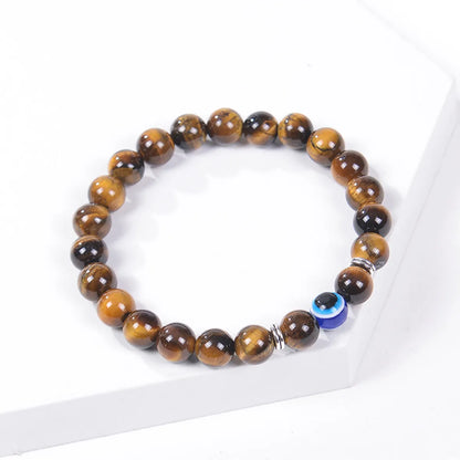 Fashion Devil'S Eye Natural Stone Tiger Eye Beaded Handmade Men'S Bracelets