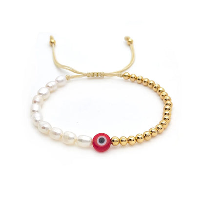 Fashion Devil'S Eye Gold Plated Soft Clay Wholesale Bracelets