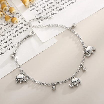 1 Piece Fashion Elephant Titanium Steel Plating Women's Anklet