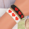 1 Piece Fashion Ethnic Style Color Block Heart Shape Seed Bead Rope Knitting Unisex Bracelets