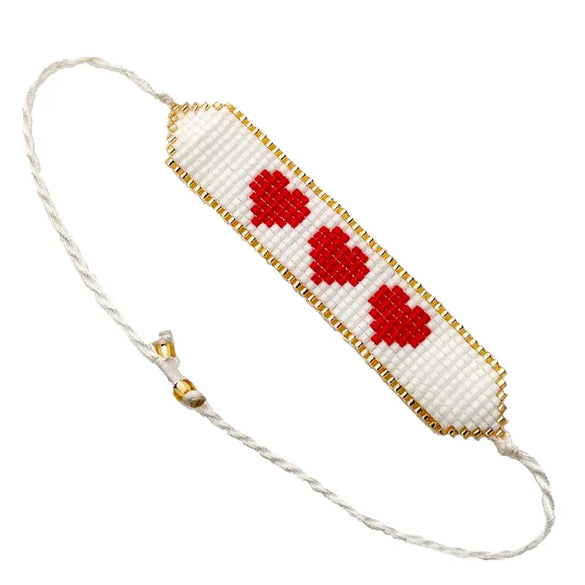 1 Piece Fashion Ethnic Style Color Block Heart Shape Seed Bead Rope Knitting Unisex Bracelets