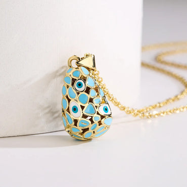 1 Piece Fashion Eye Copper Enamel Pendant Necklace