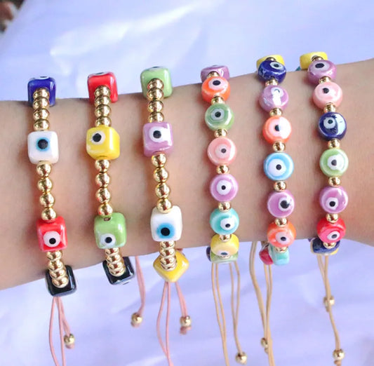 1 Piece Fashion Eye Glass Beaded Copper Gold Plated Women'S Bracelets