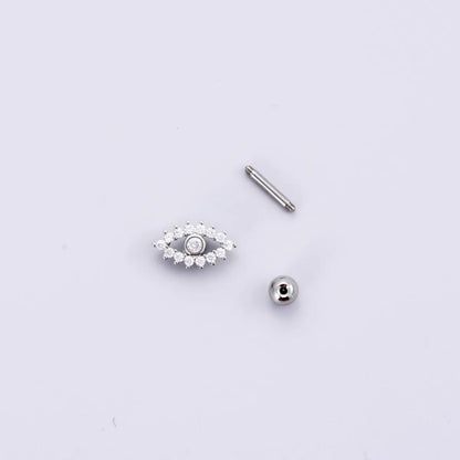 1 Piece Fashion Eye Metal Plating Inlay Zircon Ear Studs