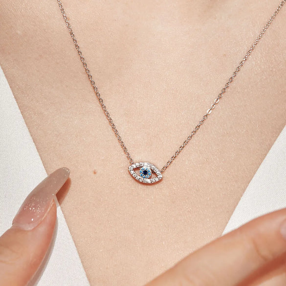 1 Piece Fashion Eye Sterling Silver Plating Zircon Necklace