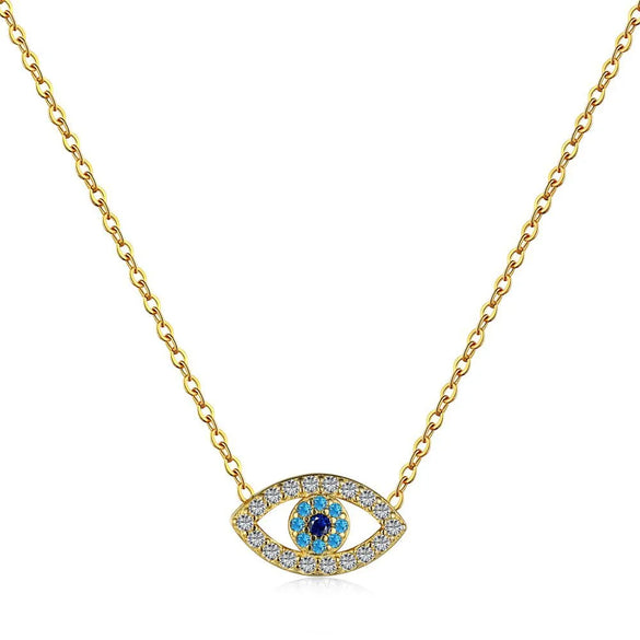 1 Piece Fashion Eye Sterling Silver Plating Zircon Necklace