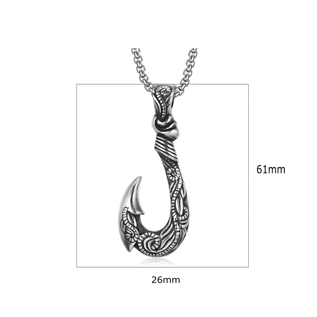 1 Piece Fashion Fishhook Titanium Steel Men'S Pendant Necklace