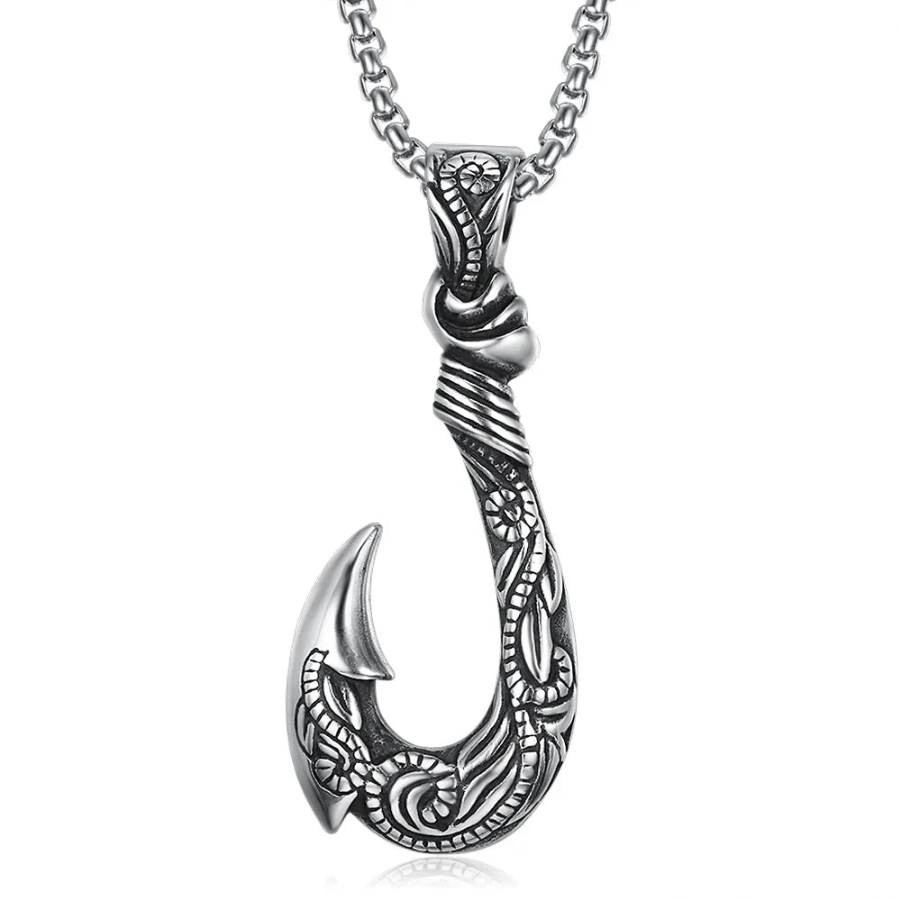 1 Piece Fashion Fishhook Titanium Steel Men'S Pendant Necklace