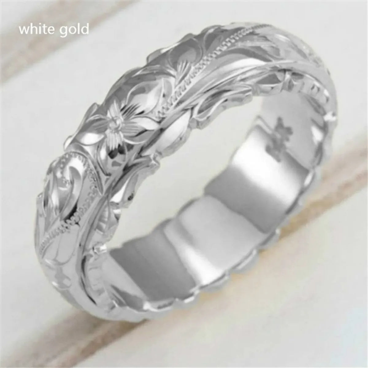 1 Piece Fashion Flower Alloy Carving 14k Gold Plated Women's Rings