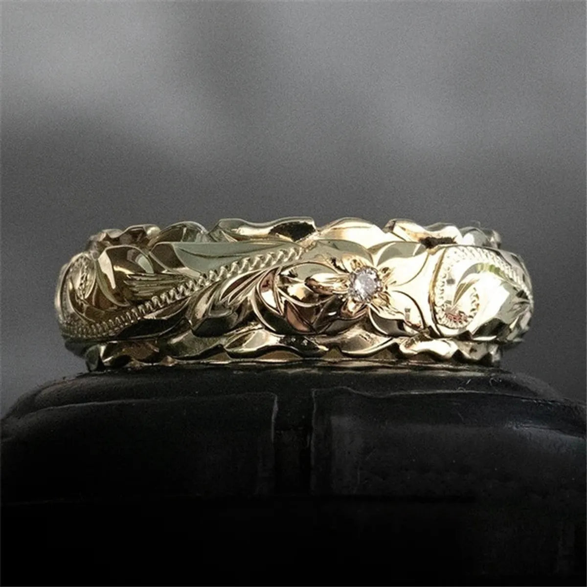 1 Piece Fashion Flower Alloy Carving 14k Gold Plated Women's Rings