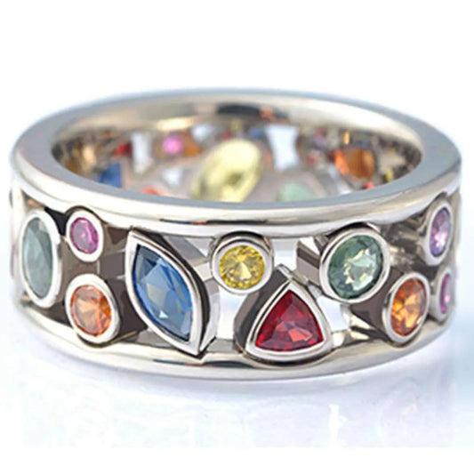 1 Piece Fashion Flower Alloy Inlay Artificial Gemstones Women'S Rings