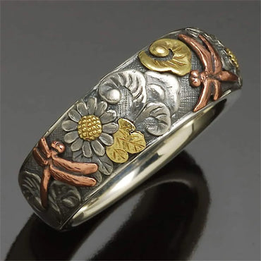 1 Piece Fashion Flower Alloy Printing Women's Rings